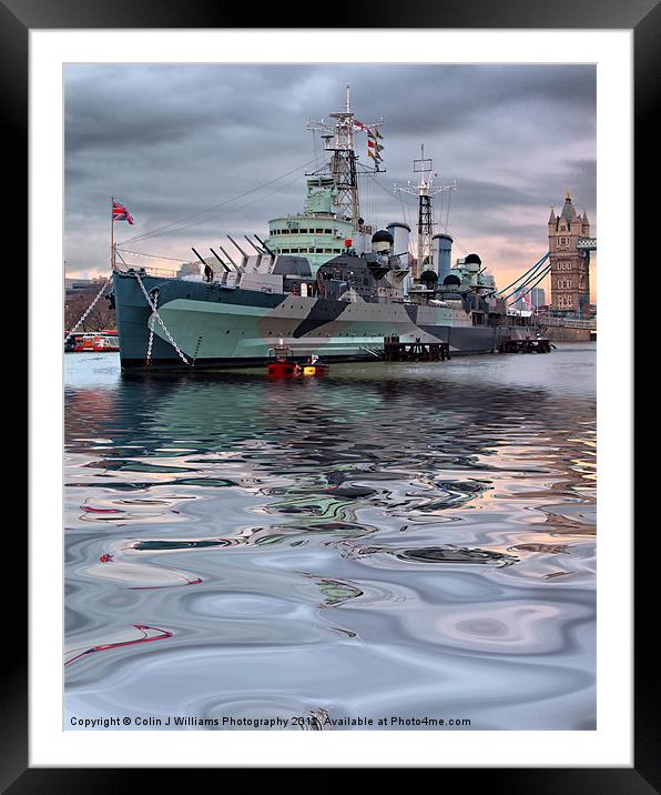 HMS Belfast At Twilight Framed Mounted Print by Colin Williams Photography