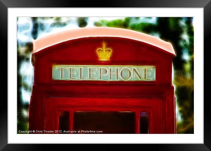 Red Telephone Box Framed Mounted Print by Chris Thaxter