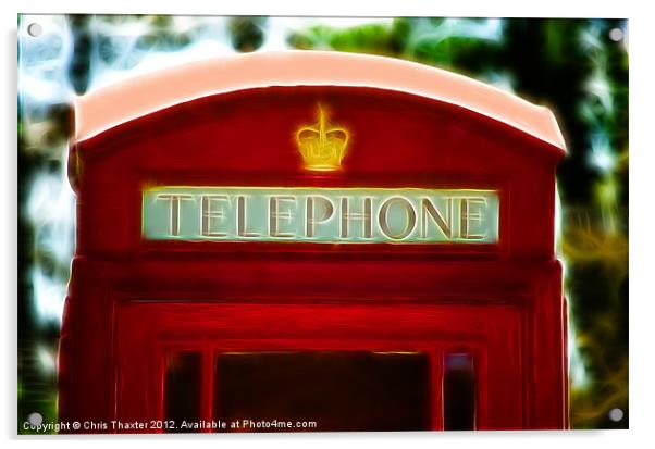 Red Telephone Box Acrylic by Chris Thaxter