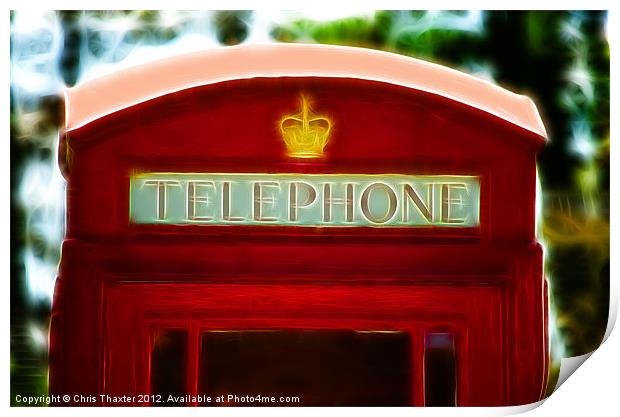 Red Telephone Box Print by Chris Thaxter
