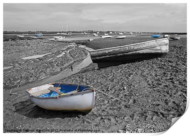 Brancaster boats Print by Stephen Wakefield