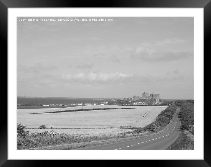 Bamburgh Castle B&W Framed Mounted Print by kailie canadas rogers