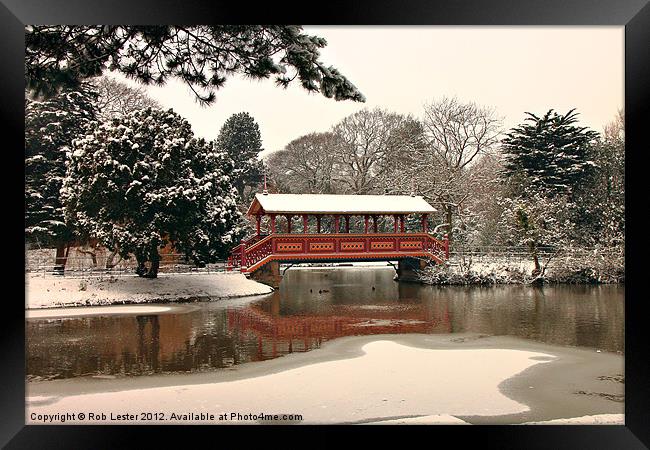 Swiss Bridge Framed Print by Rob Lester