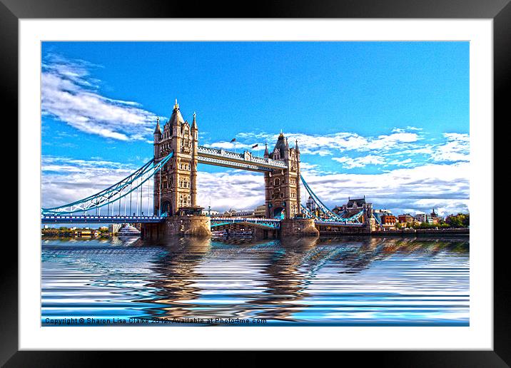 Tower Bridge (bright) Framed Mounted Print by Sharon Lisa Clarke