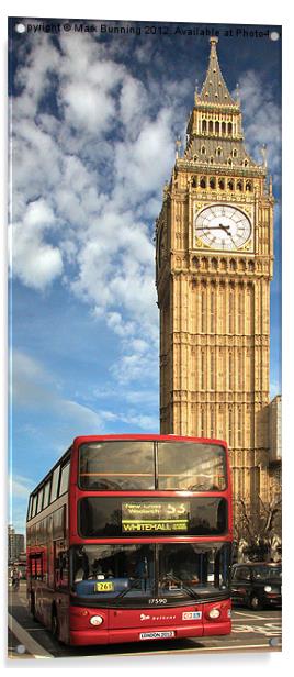 London bus infront of bigben Acrylic by Mark Bunning