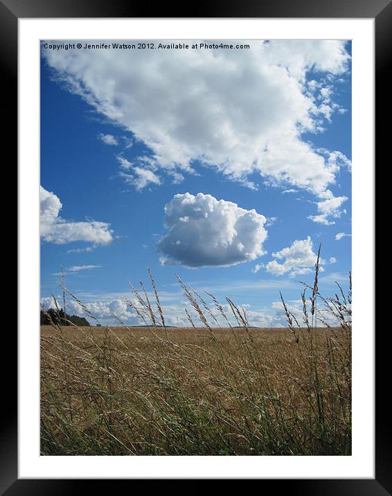 Cloud and Barley Framed Mounted Print by Jennifer Henderson