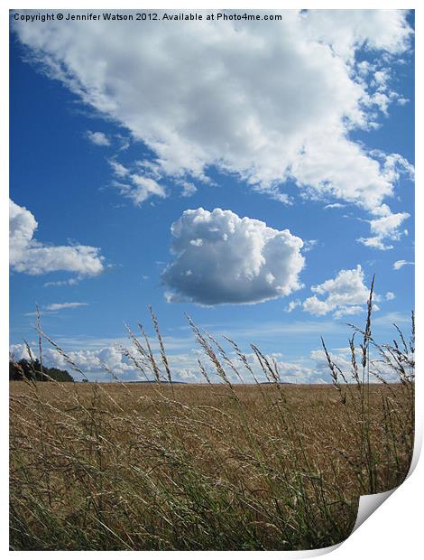 Cloud and Barley Print by Jennifer Henderson