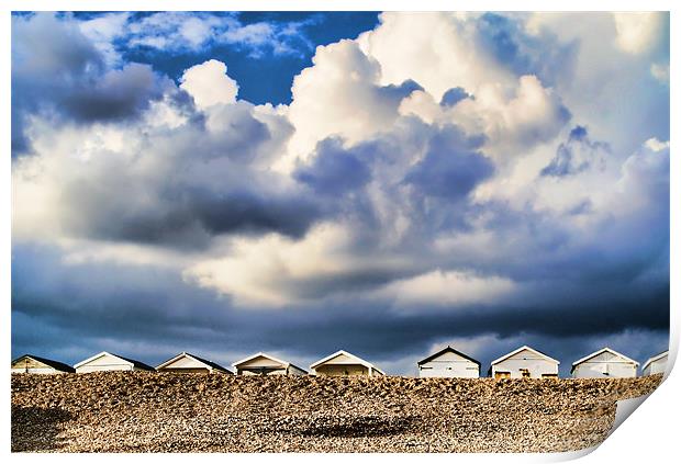 Beach Huts, Shoreham Print by Gillian Oprey
