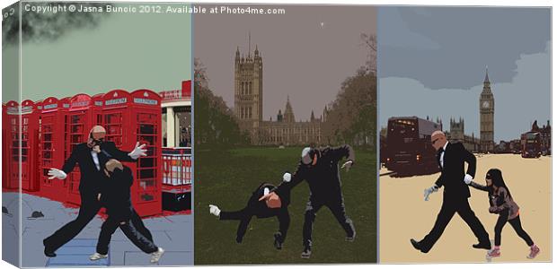 London Matrix triptych Canvas Print by Jasna Buncic