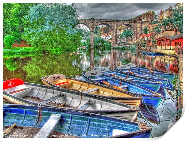 Knaresborough Rowing Boats 1 Print by Colin Williams Photography