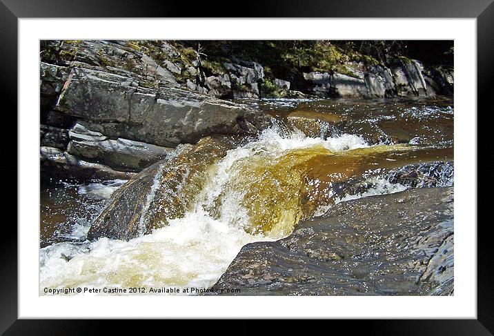 Raging Stream Framed Mounted Print by Peter Castine