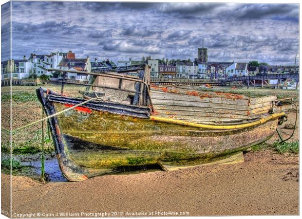 Lone Stranded Boat Canvas Print by Colin Williams Photography