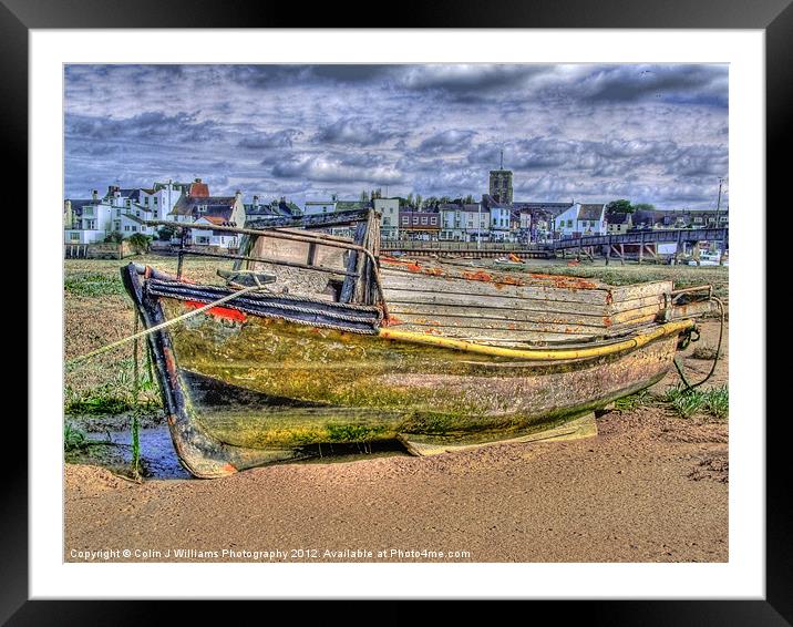 Lone Stranded Boat Framed Mounted Print by Colin Williams Photography