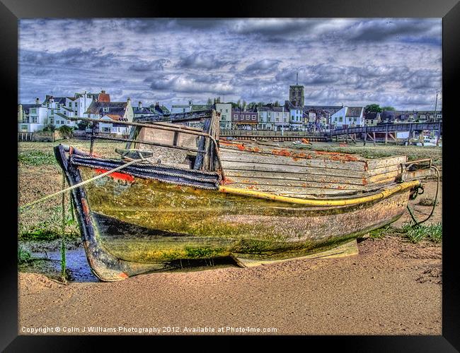 Lone Stranded Boat Framed Print by Colin Williams Photography