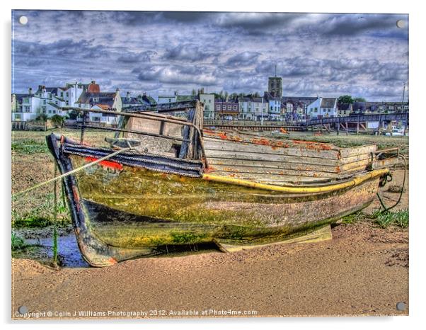 Lone Stranded Boat Acrylic by Colin Williams Photography