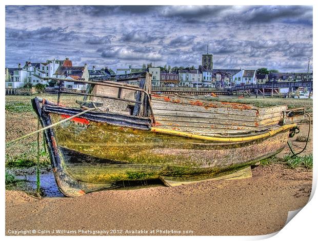 Lone Stranded Boat Print by Colin Williams Photography