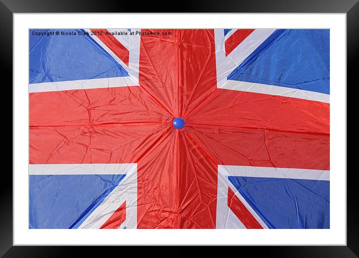 Union Jack Umbrella Framed Mounted Print by Nicola Clark