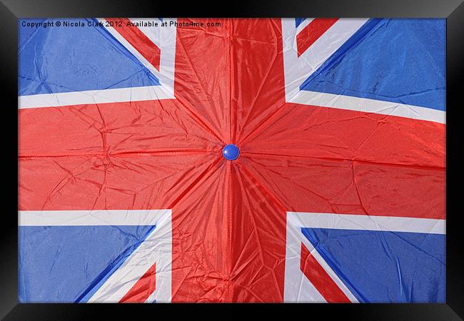 Union Jack Umbrella Framed Print by Nicola Clark