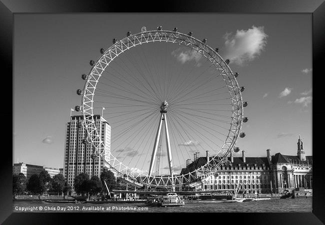 The London Eye Framed Print by Chris Day