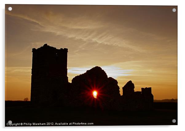 Knowlton Church at Sunset Acrylic by Phil Wareham
