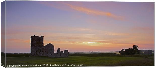 Sunset at Knowlton Rings Canvas Print by Phil Wareham