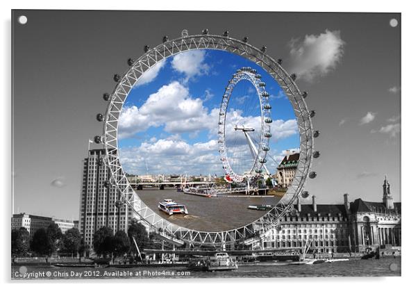 The London Eye Acrylic by Chris Day