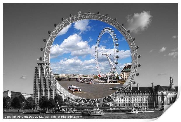 The London Eye Print by Chris Day