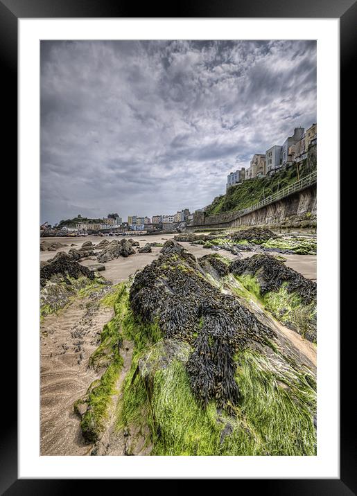 Tenby Rocks 4 Framed Mounted Print by Steve Purnell