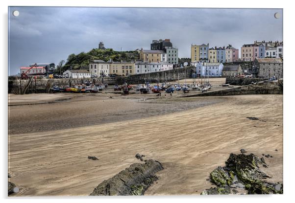 Tenby Harbour from North Beach Acrylic by Steve Purnell