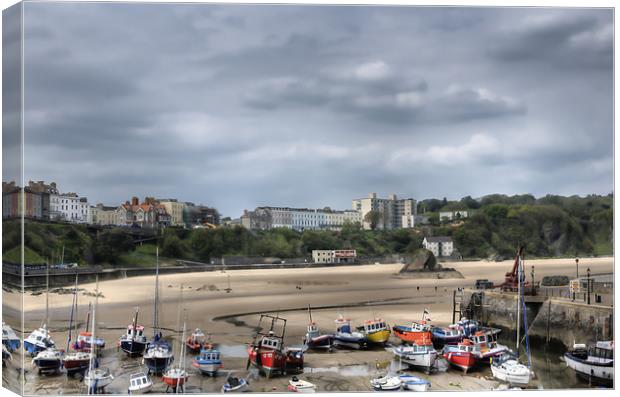 Tenby North Beach Harbour View Canvas Print by Steve Purnell