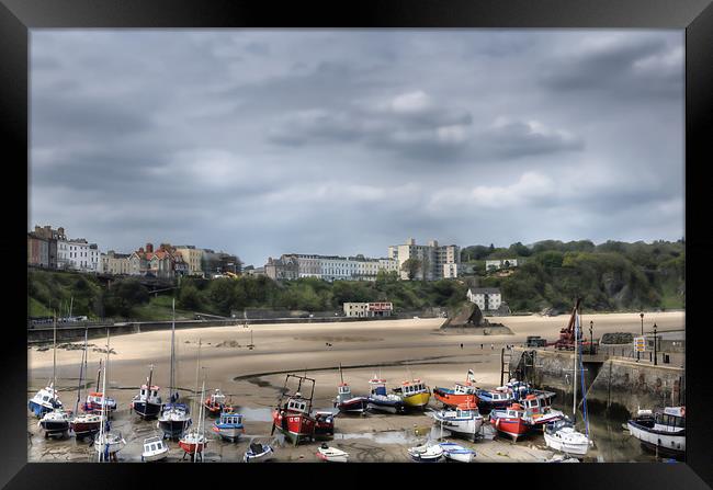 Tenby North Beach Harbour View Framed Print by Steve Purnell