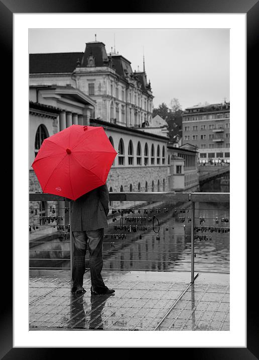 Rainy days in Ljubljana Framed Mounted Print by Ian Middleton