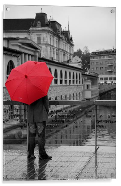 Rainy days in Ljubljana Acrylic by Ian Middleton