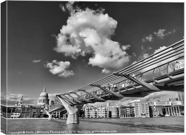 A Sunny Day At St Pauls -  BW Canvas Print by Colin Williams Photography