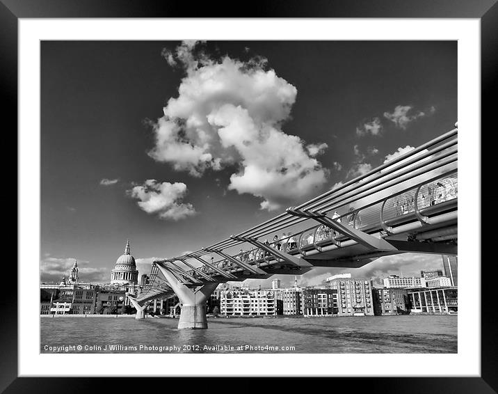 A Sunny Day At St Pauls -  BW Framed Mounted Print by Colin Williams Photography