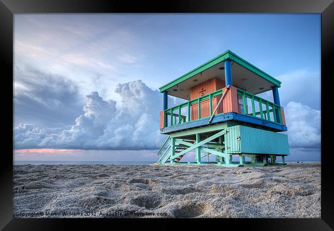 Miami LifeGuard Tower 3 Framed Print by Martin Williams