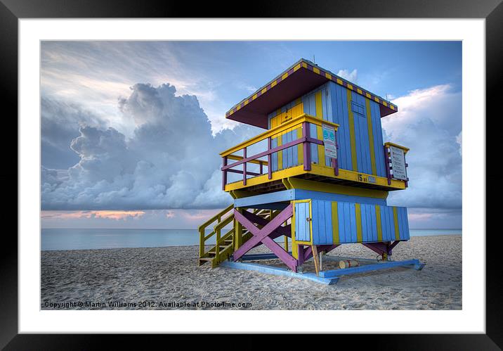 Miami LifeGuard Tower 4 Framed Mounted Print by Martin Williams