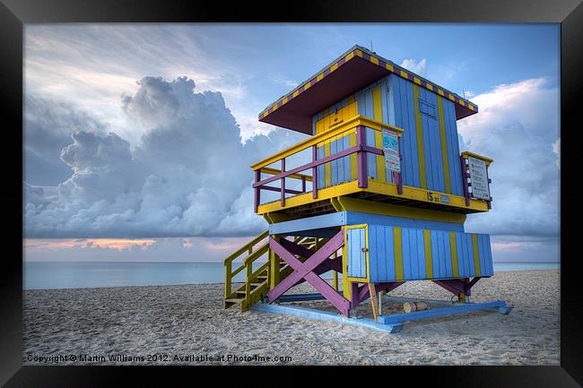 Miami LifeGuard Tower 4 Framed Print by Martin Williams