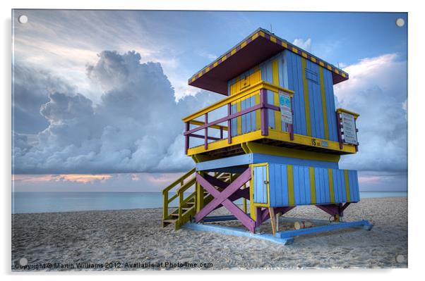 Miami LifeGuard Tower 4 Acrylic by Martin Williams