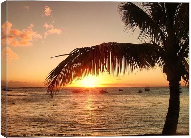 Mauritian Sunset Canvas Print by Nick Hirst