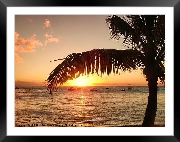 Mauritian Sunset Framed Mounted Print by Nick Hirst