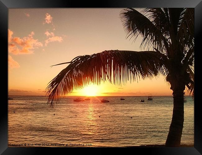 Mauritian Sunset Framed Print by Nick Hirst