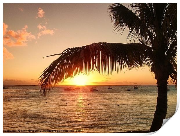Mauritian Sunset Print by Nick Hirst