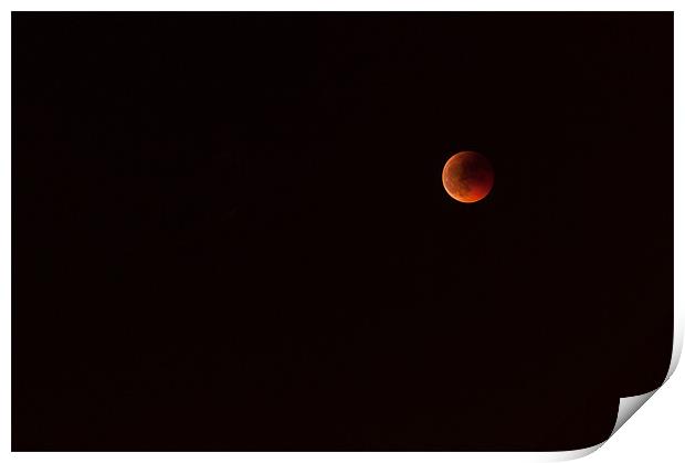 Red Eclipse Moon Print by Sean Needham