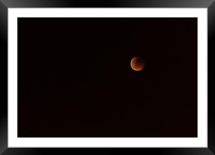 Red Eclipse Moon Framed Mounted Print by Sean Needham