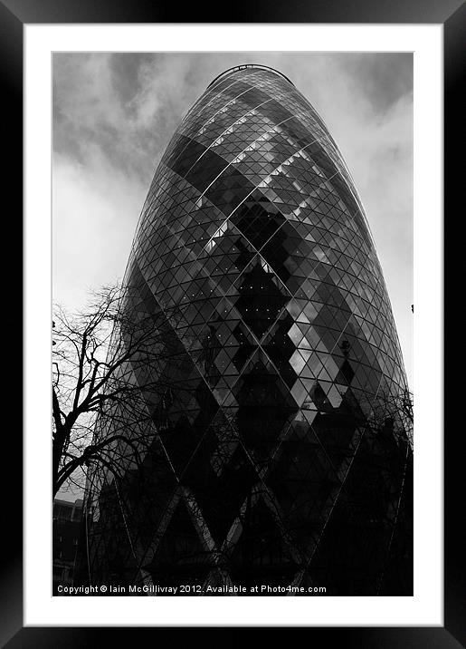 The Gherkin Framed Mounted Print by Iain McGillivray