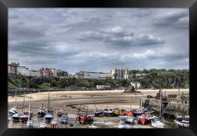 Tenby North Beach Harbour View 2 Framed Print by Steve Purnell