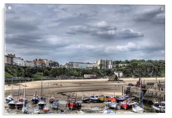 Tenby North Beach Harbour View 2 Acrylic by Steve Purnell