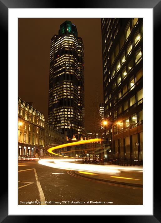 Tower 42 at Night Framed Mounted Print by Iain McGillivray