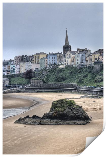 Tenby over North Beach Print by Steve Purnell